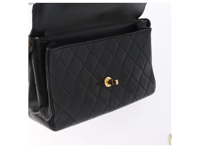 Borsa CHANEL Matelasse Double Face in pelle d'agnello nera e oro CC Auth 194872SAM Nero D'oro - vista 31