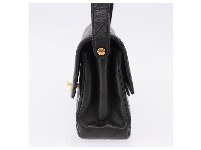 Borsa CHANEL Matelasse Double Face in pelle d'agnello nera e oro CC Auth 194872SAM Nero D'oro - vista 4