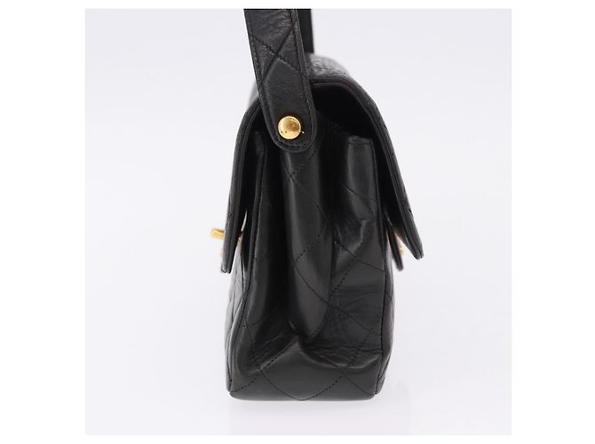 Borsa CHANEL Matelasse Double Face in pelle d'agnello nera e oro CC Auth 194872SAM Nero D'oro - vista 5