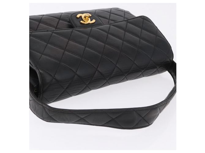 Borsa CHANEL Matelasse Double Face in pelle d'agnello nera e oro CC Auth 194872SAM Nero D'oro - vista 7