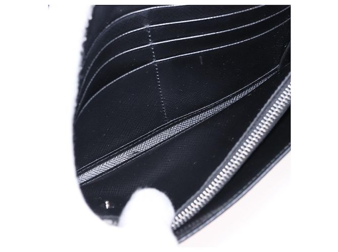 Saffiano PRADA Langbeutel aus Safiano-Leder Schwarz Silber Auth bs36436 - Ansicht 10