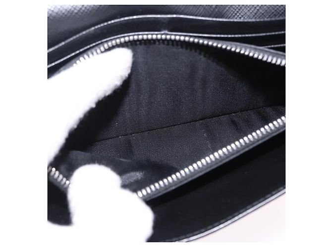 Saffiano PRADA Langbeutel aus Safiano-Leder Schwarz Silber Auth bs36436 - Ansicht 11