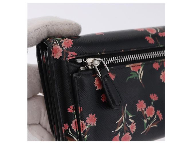 Saffiano PRADA Langbeutel aus Safiano-Leder Schwarz Silber Auth bs36436 - Ansicht 17