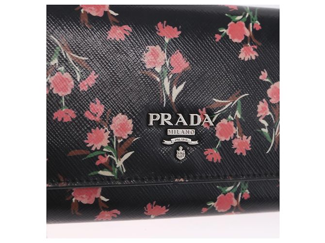 Saffiano PRADA Langbeutel aus Safiano-Leder Schwarz Silber Auth bs36436 - Ansicht 18