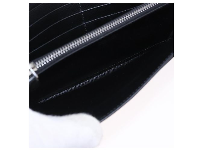 Saffiano PRADA Langbeutel aus Safiano-Leder Schwarz Silber Auth bs36436 - Ansicht 20