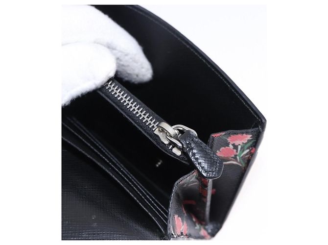 Saffiano PRADA Langbeutel aus Safiano-Leder Schwarz Silber Auth bs36436 - Ansicht 22