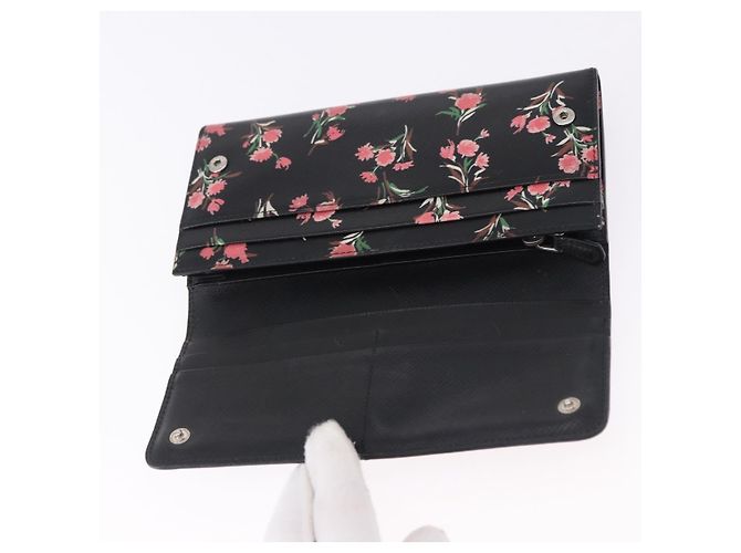 Saffiano PRADA Langbeutel aus Safiano-Leder Schwarz Silber Auth bs36436 - Ansicht 8