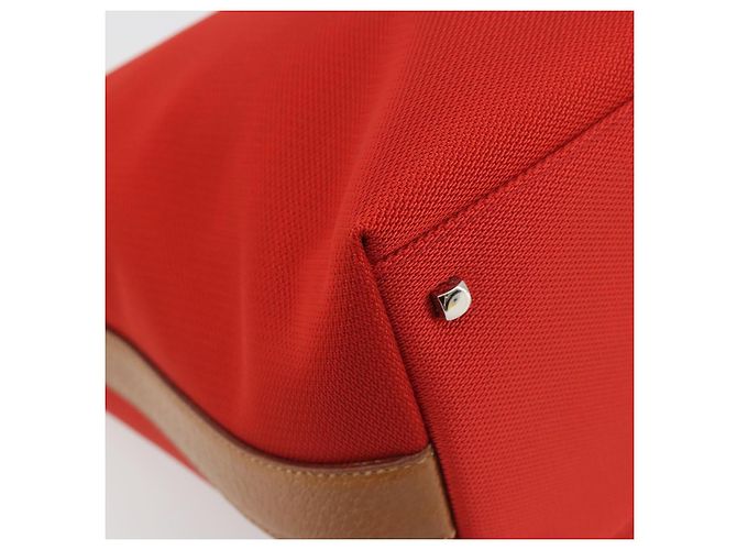 Borsa Tote Salvatore Ferragamo Gancini Canvas Rossa Argento Auth 193384V Rosso - vista 14