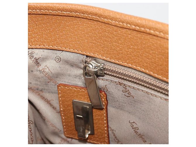 Borsa Tote Salvatore Ferragamo Gancini Canvas Rossa Argento Auth 193384V Rosso - vista 18
