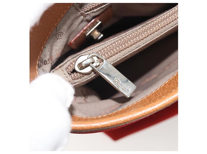 Borsa Tote Salvatore Ferragamo Gancini Canvas Rossa Argento Auth 193384V Rosso - vista 20