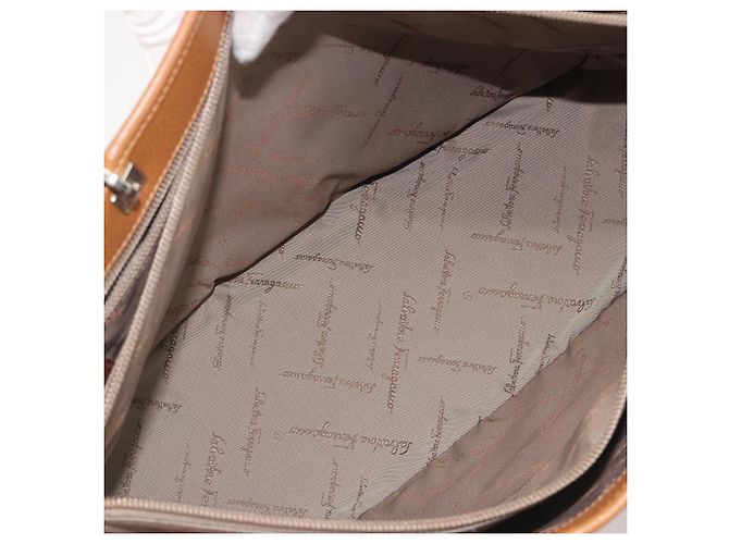 Borsa Tote Salvatore Ferragamo Gancini Canvas Rossa Argento Auth 193384V Rosso - vista 21