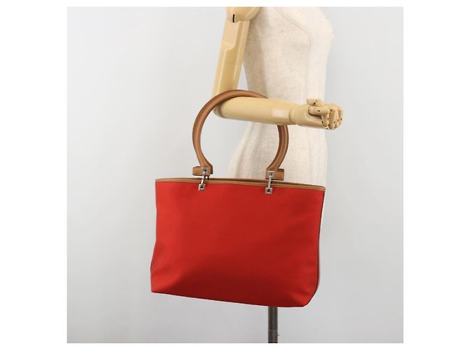 Borsa Tote Salvatore Ferragamo Gancini Canvas Rossa Argento Auth 193384V Rosso - vista 25