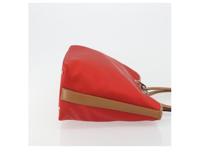 Borsa Tote Salvatore Ferragamo Gancini Canvas Rossa Argento Auth 193384V Rosso - vista 3