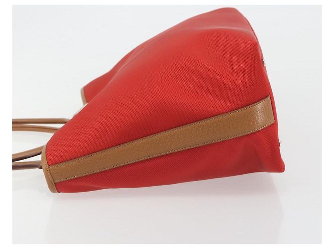 Borsa Tote Salvatore Ferragamo Gancini Canvas Rossa Argento Auth 193384V Rosso - vista 4