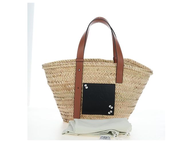 LOEWE Studio Ghibli My Neighbor Totoro Basket Medium Soot Sprites Auth 167475SAM Marrone Beige - vista 12