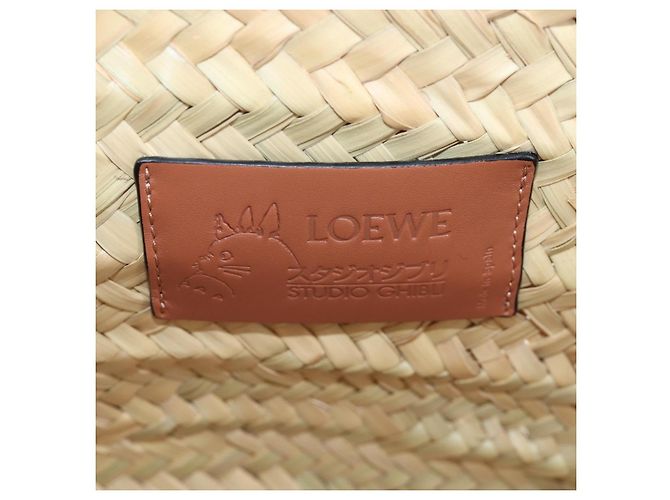 LOEWE Studio Ghibli My Neighbor Totoro Basket Medium Soot Sprites Auth 167475SAM Marrone Beige - vista 19