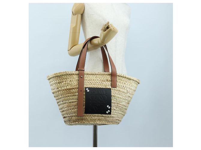 LOEWE Studio Ghibli My Neighbor Totoro Basket Medium Soot Sprites Auth 167475SAM Marrone Beige - vista 22