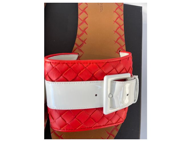 Bottega Veneta Leder-Mules Orange - Ansicht 3