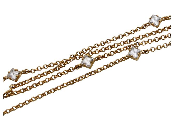 Collana Louis Vuitton strass dorata D'oro - vista 4