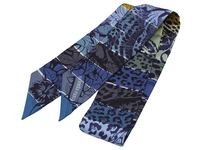 Hermès Foulard Hermes Jungle Love Rainbow Blu - vista 2
