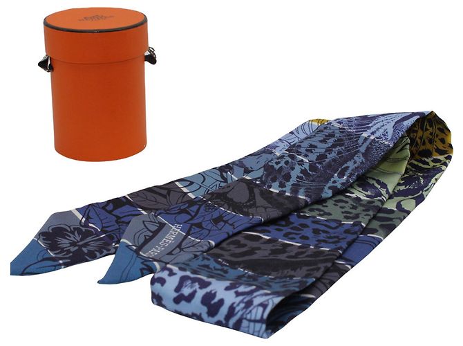 Hermès Foulard Hermes Jungle Love Rainbow Blu - vista 5