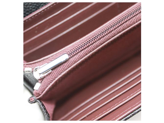 Cartera larga Chanel Matelassé de piel de becerro granulada negra Negro - vista 10