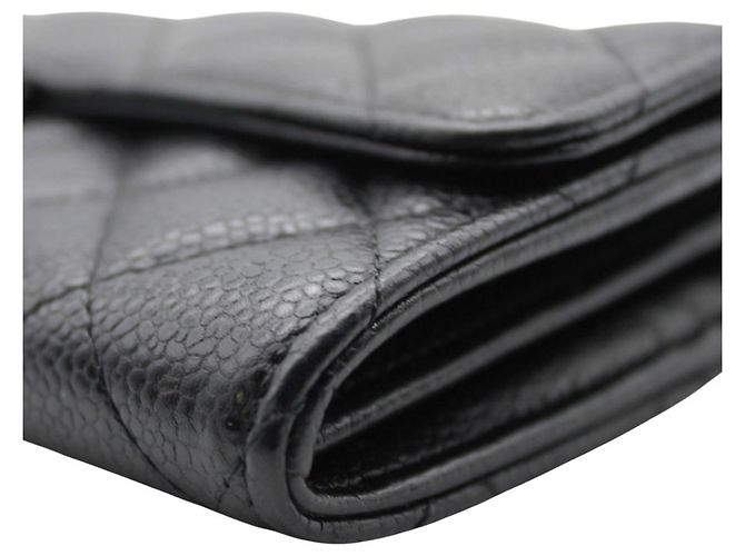 Cartera larga Chanel Matelassé de piel de becerro granulada negra Negro - vista 5