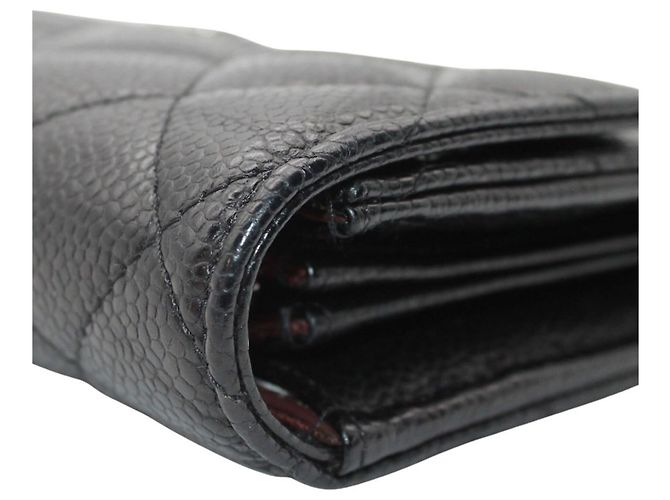 Cartera larga Chanel Matelassé de piel de becerro granulada negra Negro - vista 6
