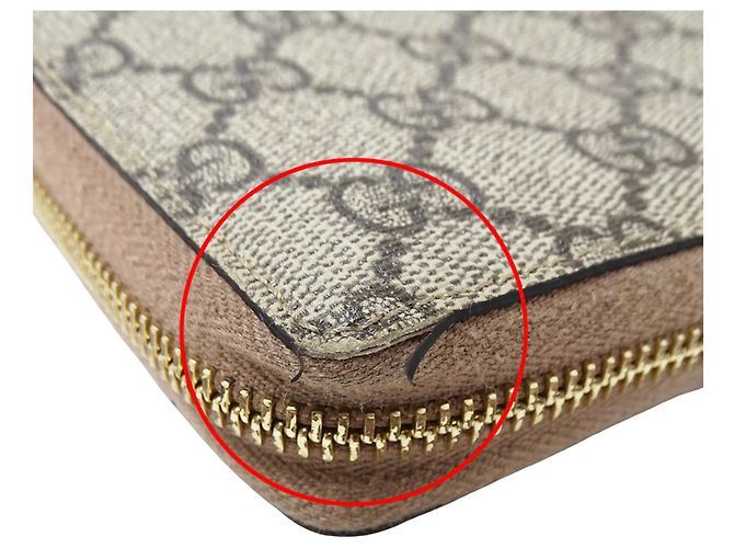 Cartera larga Gucci GG Supreme Castaño Beige - vista 10