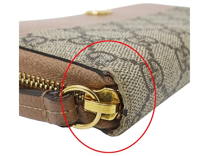 Cartera larga Gucci GG Supreme Castaño Beige - vista 14