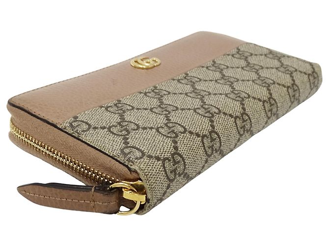 Cartera larga Gucci GG Supreme Castaño Beige - vista 3