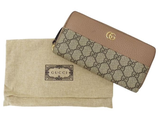 Cartera larga Gucci GG Supreme Castaño Beige - vista 6