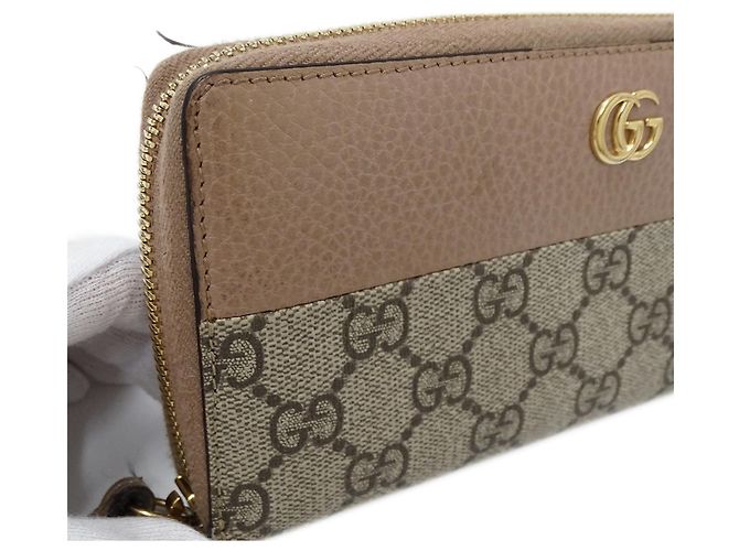 Cartera larga Gucci GG Supreme Castaño Beige - vista 9