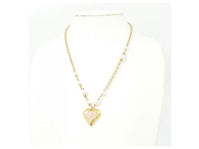 Collar Chanel ABC235 Rosa Blanco Dorado - vista 8
