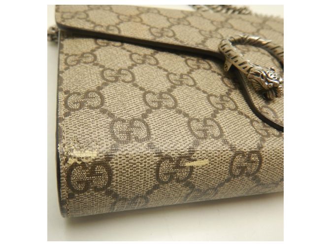 Portafoglio a catena GUCCI Dionysus - Borsa a tracolla Beige GG Supreme - vista 10