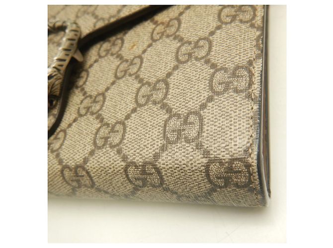 Portafoglio a catena GUCCI Dionysus - Borsa a tracolla Beige GG Supreme - vista 11