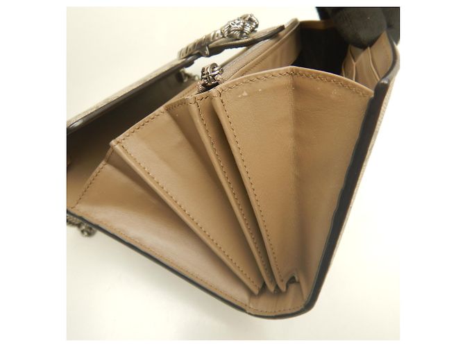 Portafoglio a catena GUCCI Dionysus - Borsa a tracolla Beige GG Supreme - vista 16