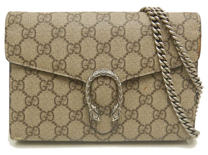 Portafoglio a catena GUCCI Dionysus - Borsa a tracolla Beige GG Supreme - vista 2