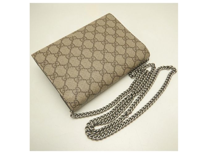 Portafoglio a catena GUCCI Dionysus - Borsa a tracolla Beige GG Supreme - vista 3