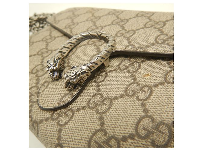 Portafoglio a catena GUCCI Dionysus - Borsa a tracolla Beige GG Supreme - vista 9