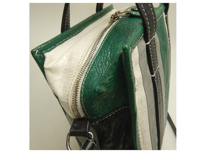 Borsa Tote Balenciaga Bazaar Shopper Nero Verde - vista 11