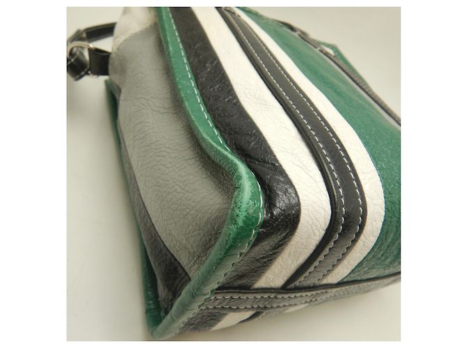 Borsa Tote Balenciaga Bazaar Shopper Nero Verde - vista 12