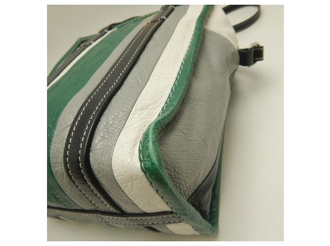 Borsa Tote Balenciaga Bazaar Shopper Nero Verde - vista 13