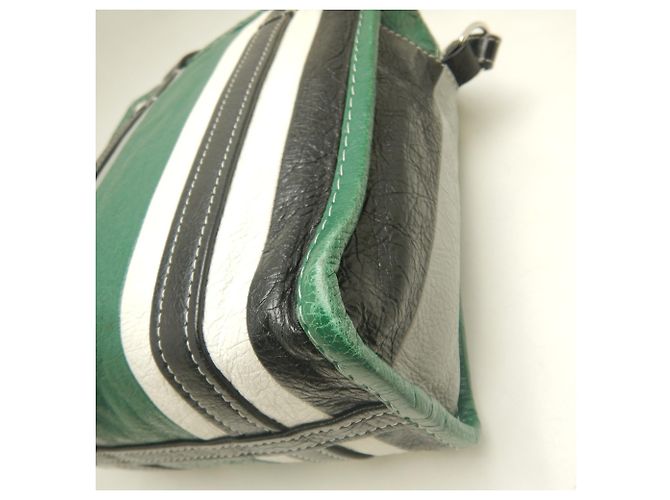 Borsa Tote Balenciaga Bazaar Shopper Nero Verde - vista 15