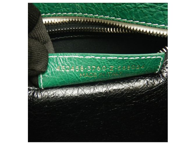 Borsa Tote Balenciaga Bazaar Shopper Nero Verde - vista 19