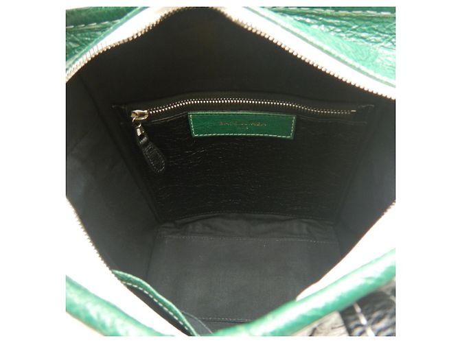 Borsa Tote Balenciaga Bazaar Shopper Nero Verde - vista 4