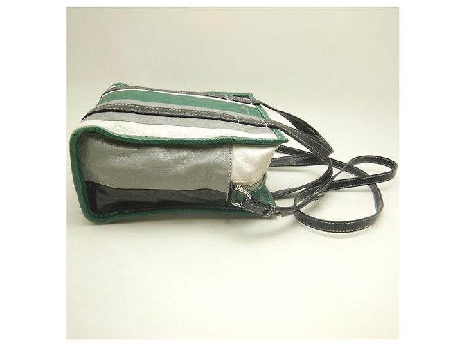 Borsa Tote Balenciaga Bazaar Shopper Nero Verde - vista 6