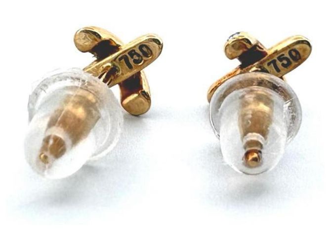 Orecchini Tiffany & Co. in oro giallo 18K con diamanti a forma di croce - vista 2