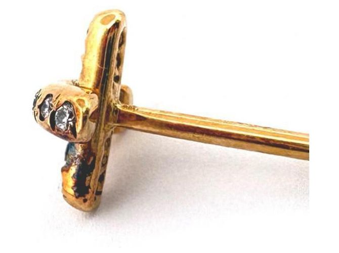 Orecchini Tiffany & Co. in oro giallo 18K con diamanti a forma di croce - vista 8
