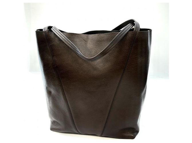 Chloé Chloe Grain Leather Chlo Spin Large Tote Bag Marrone - vista 2